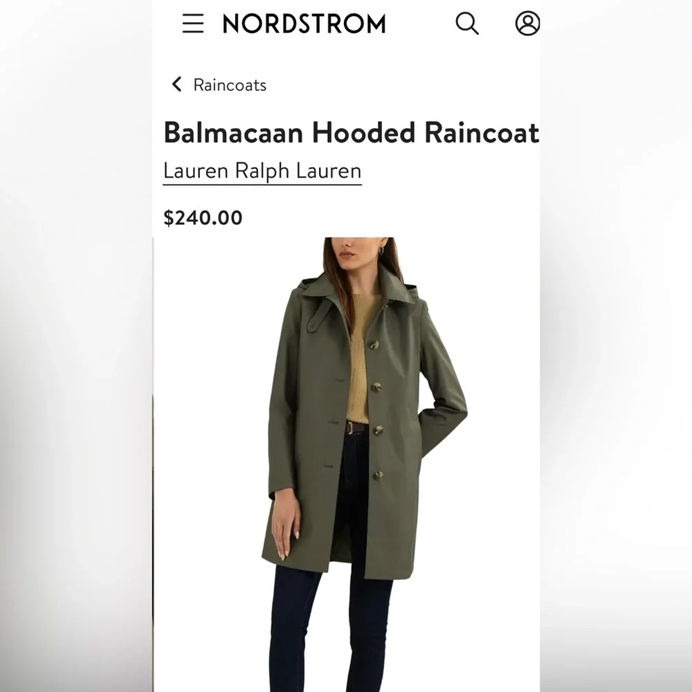 Lauren Ralph Lauren Balmacaan Hooded Raincoat - Picture 9 of 15